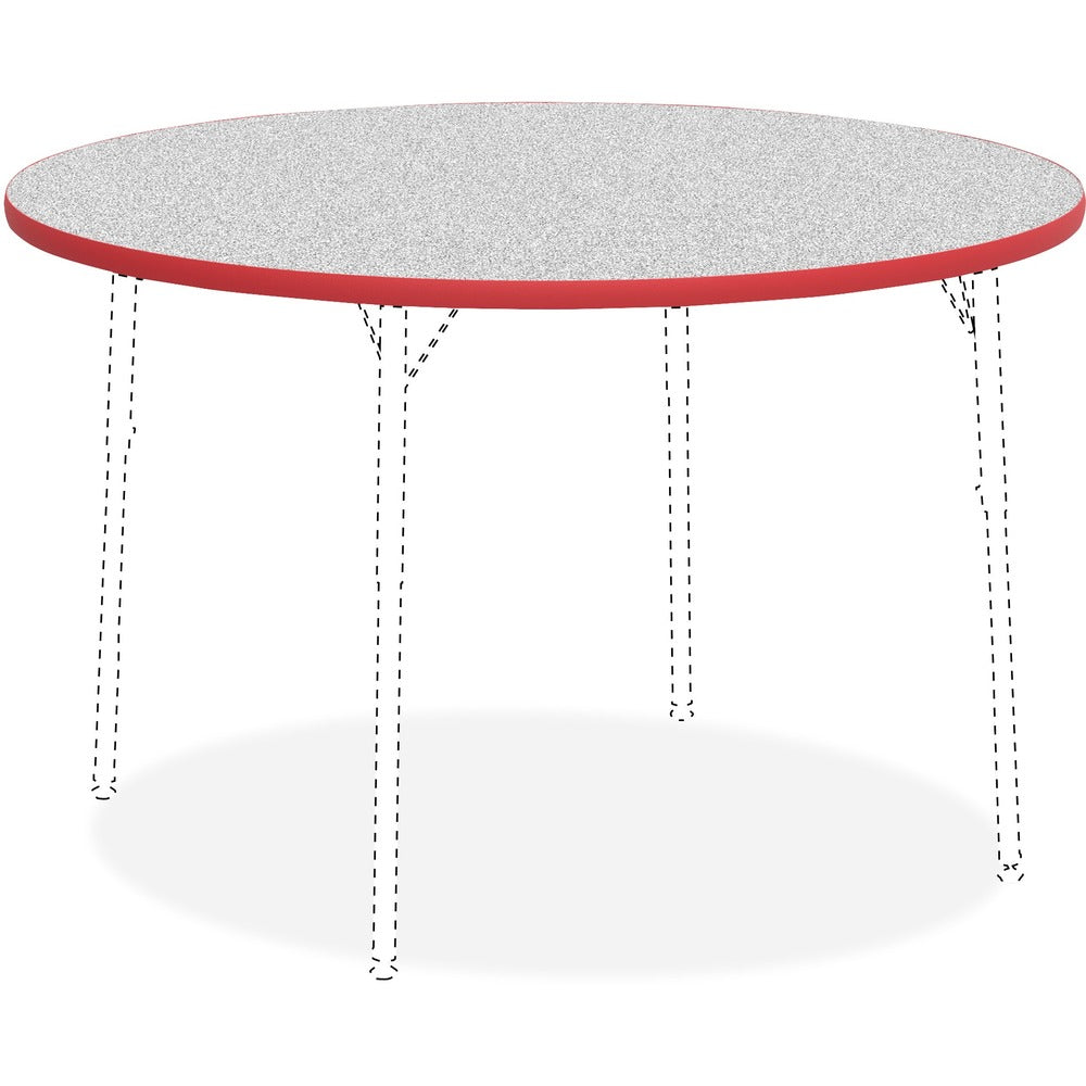 Image of Lorell Tabletop, Round, Laminate, 48" Round, Gray/Red