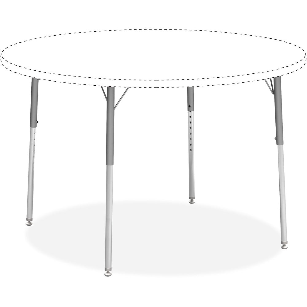 Image of Lorell Base w/4 Legs,f/Activity Tabletops,1-1/8"x30",4/CT,SR/Chrome
