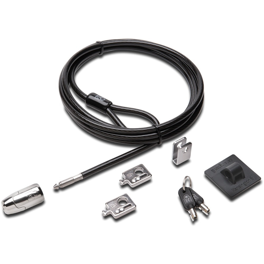 Image of Kensington Locking Kit w/2 Adapters, Standard Keyed, 8', Black