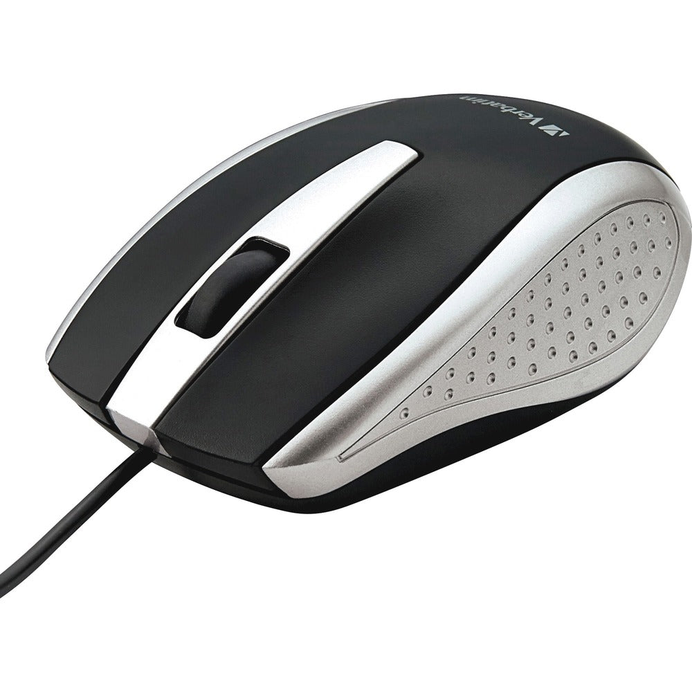 Image of Verbatim Mouse, Optical, Corded, f/PCs & Macs, Silver/Black