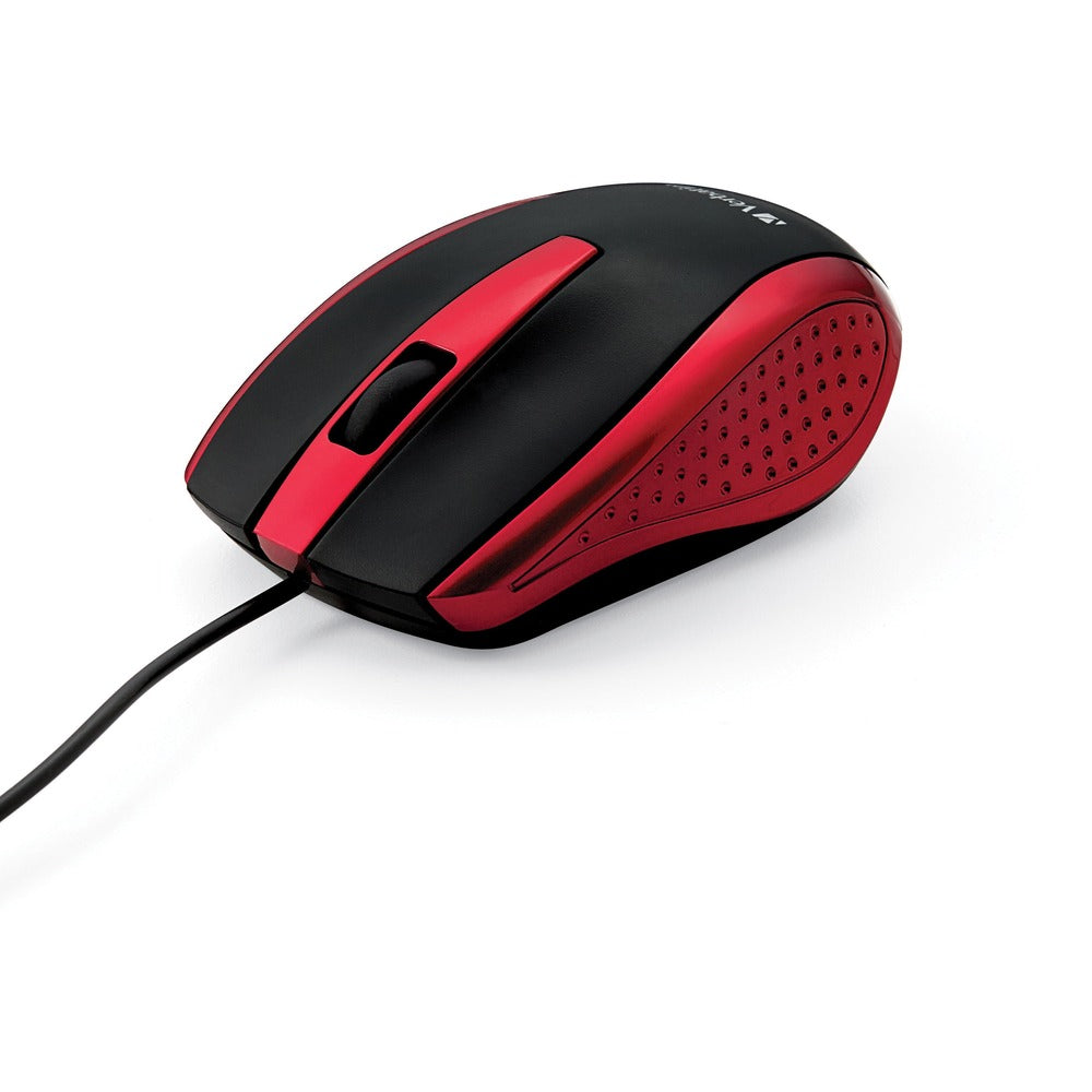 Image of Verbatim Mouse, Optical, Corded, f/PCs & Macs, Red/Black
