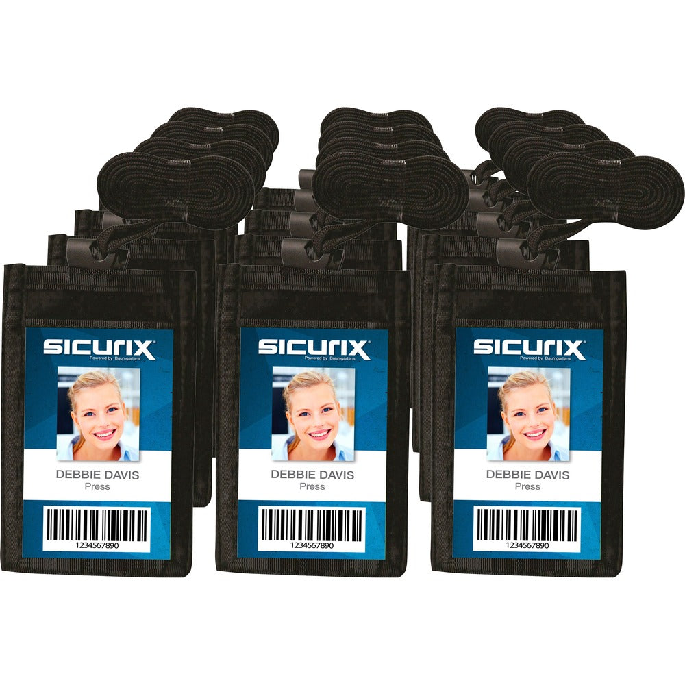 Image of Baumgartens ID Neck Pouches,Vertical,Adjust. Cord,2-1/4"x3-1/2",12/BX,BK