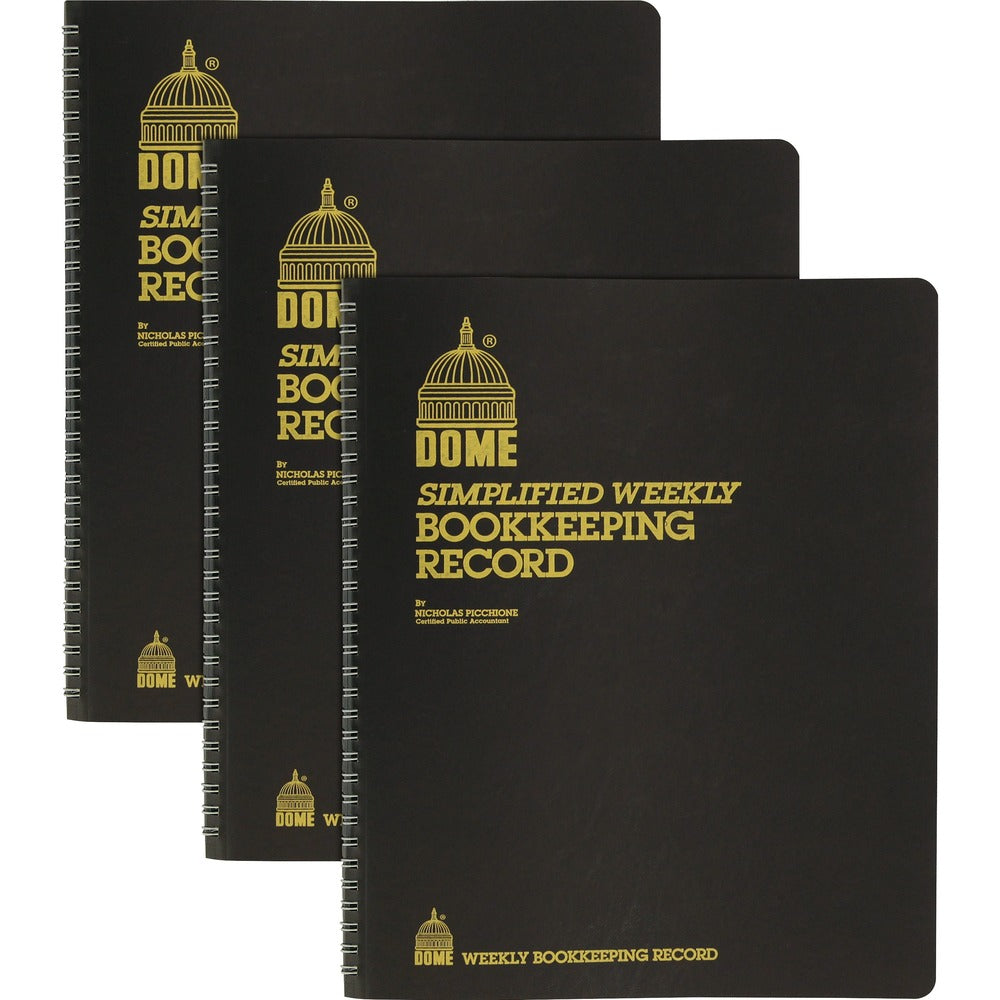 Image of Dome Publishing Co Inc Bookkeeping Record Books,Monthly,Undated, 9"x11",3/BD,Beige