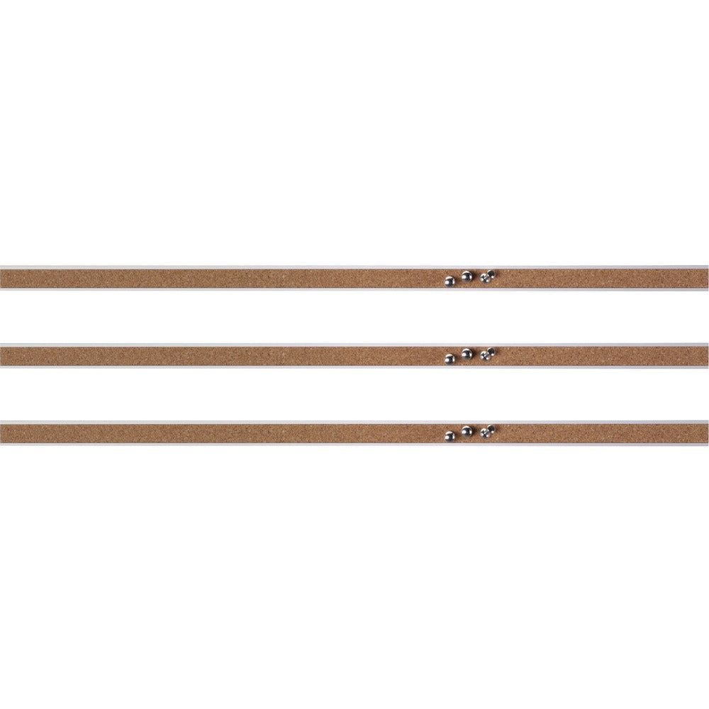 Image of Lorell Cork Bulletin Bars, 18", Self-Sealing Strip, 3/BD, Aluminum