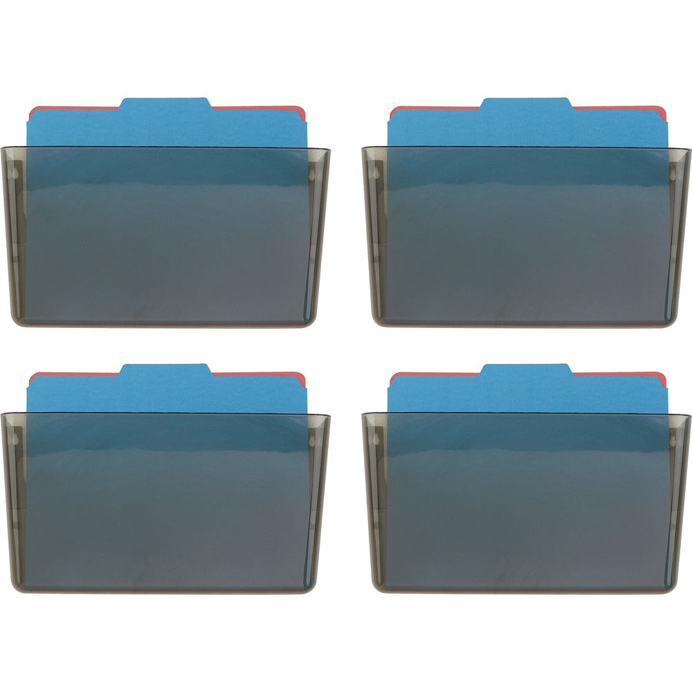 Image of Officemate Wall Files, Letter, 13"x4-1/8"x7", 4/CT, Smoke