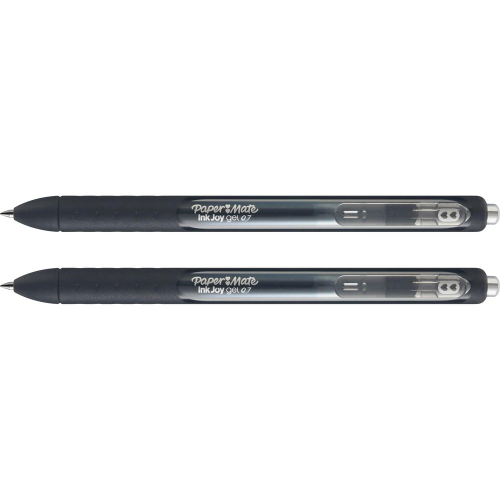 Image of Paper Mate Pen, Gel, 0.7mm, Retractable, InkJoy, 2/PK, Black