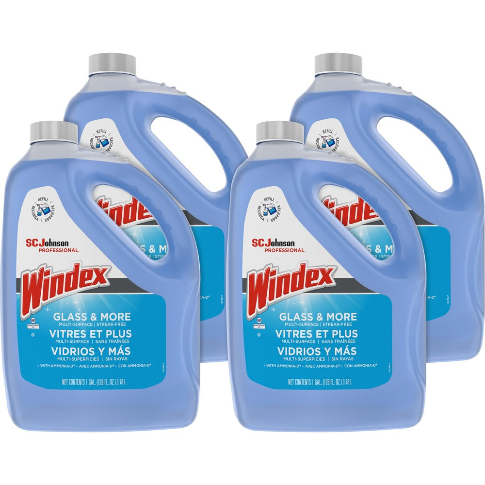 Image of S.C. JOHNSON & SON, INC Glass Cleaner Refill, Windex w/Ammonia-D1 Gallon, 4/CT