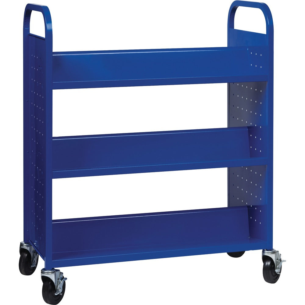 Image of Lorell Book Cart, Double-sided, 6 Shelves, 38"Wx18"Dx46-1/4"H, BE
