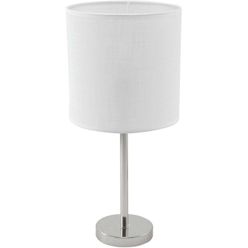 Image of Lorell Table Lamp, LED Bulb, 10"Wx10"Lx22"H, Silver/White