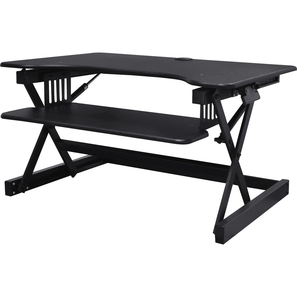 Image of Lorell Desk Riser, Sit-Stand, 40 lb. capacity, 34-1/2"x27"x9", BK
