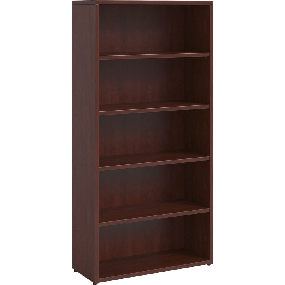 Image of Lorell Bookcase, 5-Shelf, Prominence, 34"Wx12"Dx69"H, Mahogany