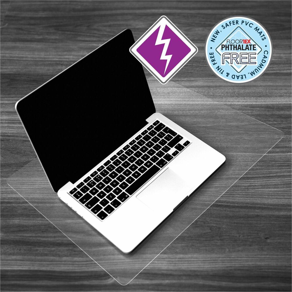 Image of FloorTex Desk Pad, Anti-static, PVC, Desktex, 36"Wx20"D, Clear