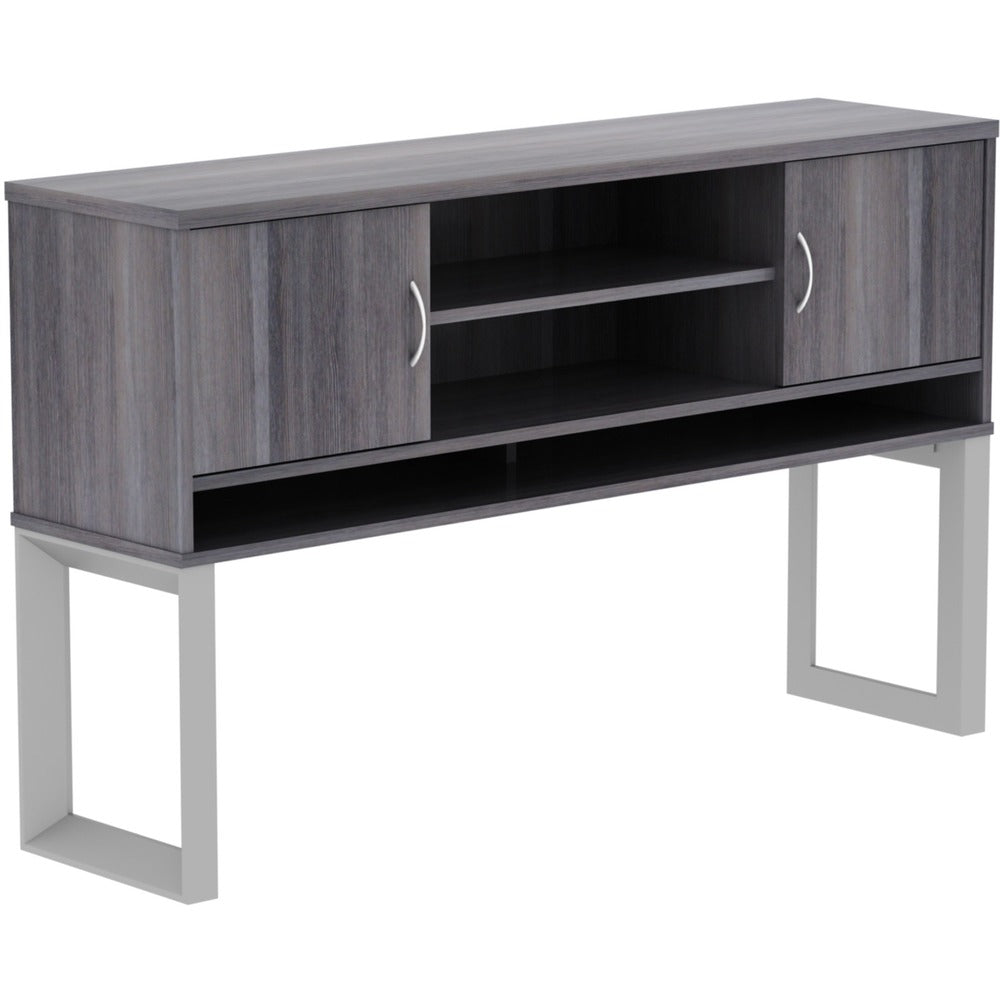Image of Lorell Hutch, 2-piece Frame, 59"x15"x36", Weathered Charcoal