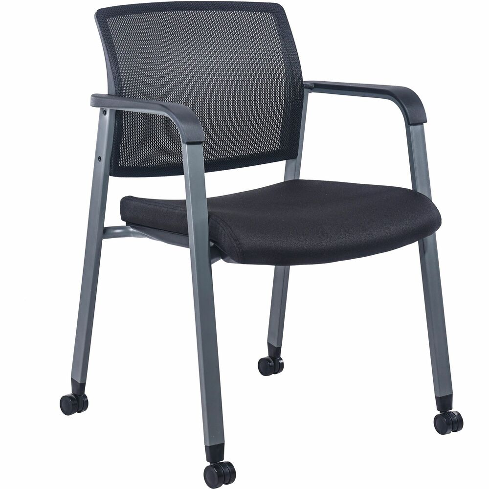 Image of Lorell Guest Chair,Mesh Back,w/Casters,22-7/8"x22-5/8"x32-1/8",BK