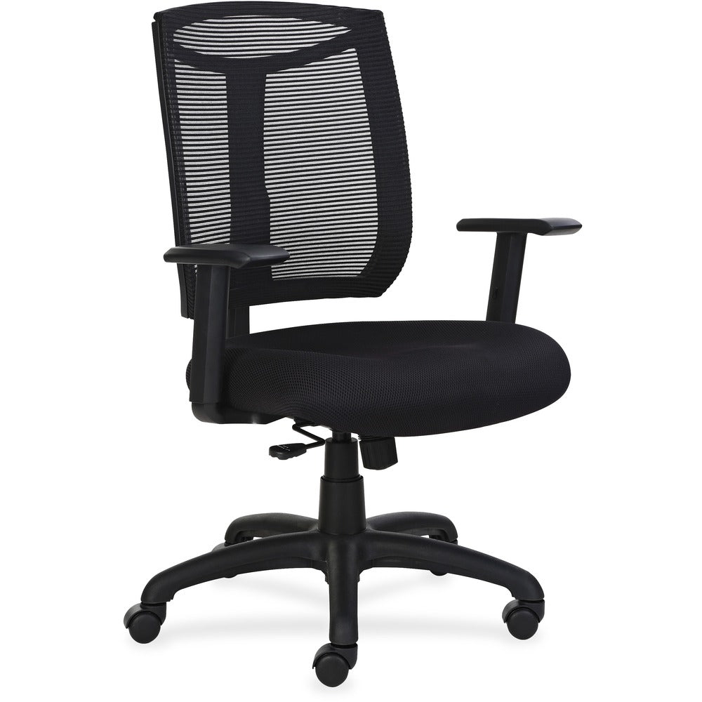 Image of Lorell Task Chair, Mesh Back, Air Grid Seat, 27"x26"x43", Black