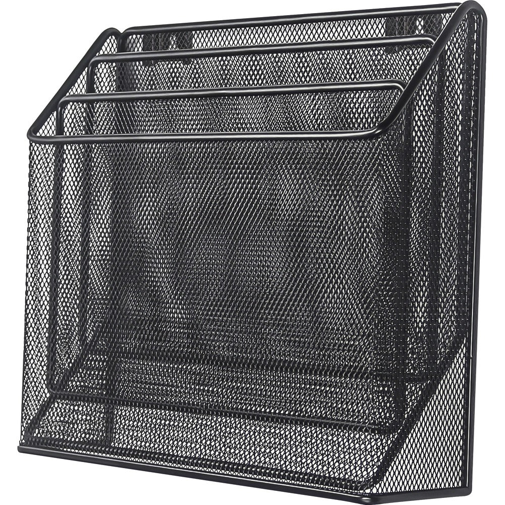 Image of Lorell Organizer, 3-Tier, 12-3/4"Wx3-1/2"Dx11-1/2"H, Black
