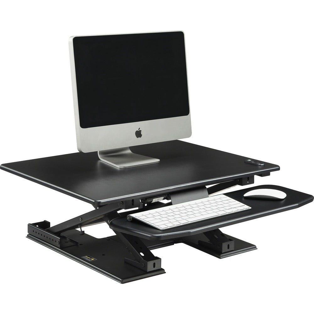 Image of Lorell Desk Riser, Electric, 28-3/4"x35-3/4"x5-1/4"-17-1/8", Black