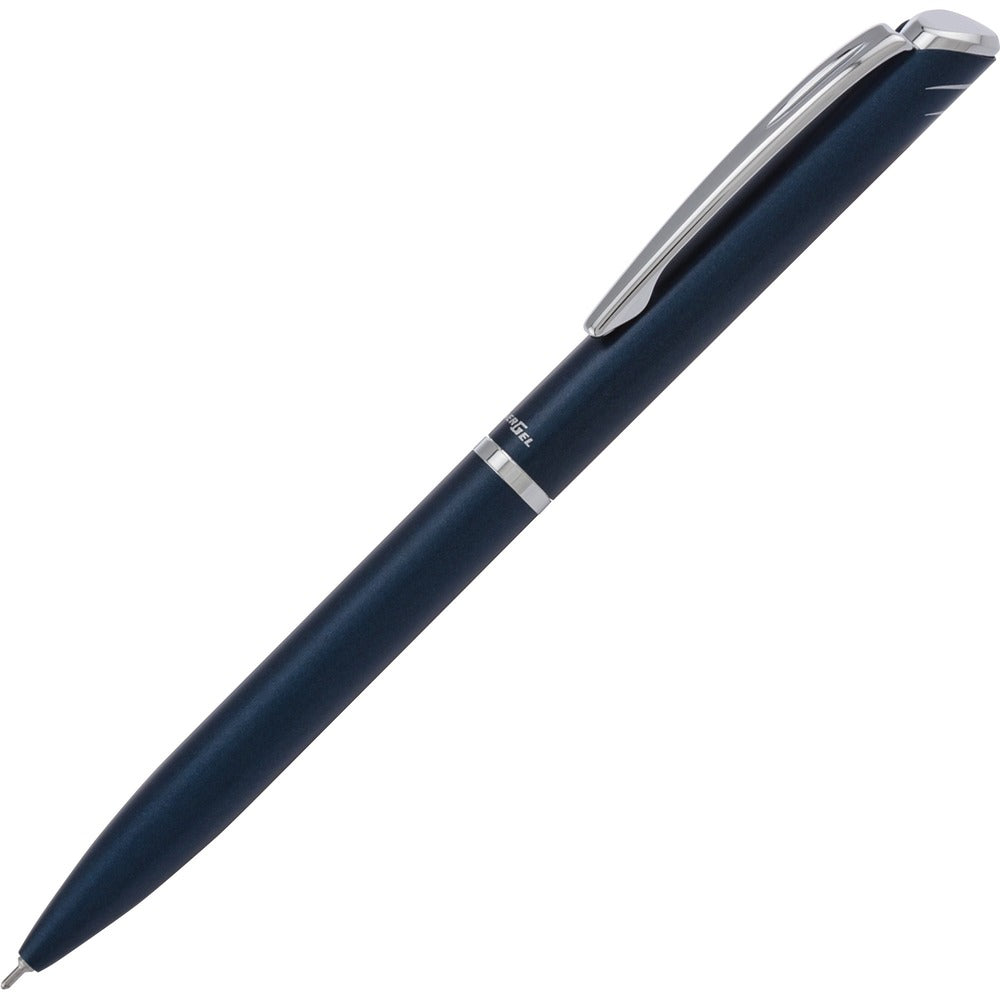 Image of Pentel Gel Pen, Refillable, 0.7mm, Black Ink/Blue Barrel