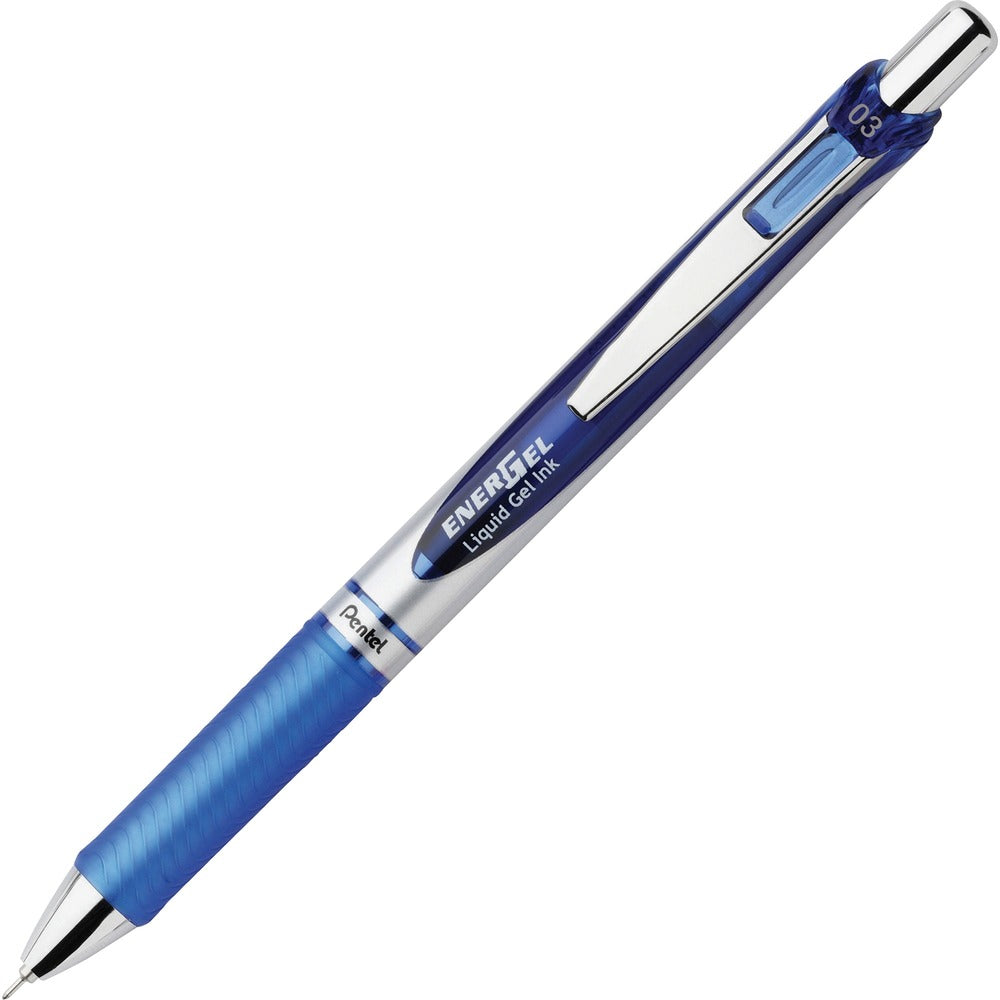 Image of Pentel Retractable Liquid Gel Pen, Fast-Drying, 0.3mm Tip, Blue