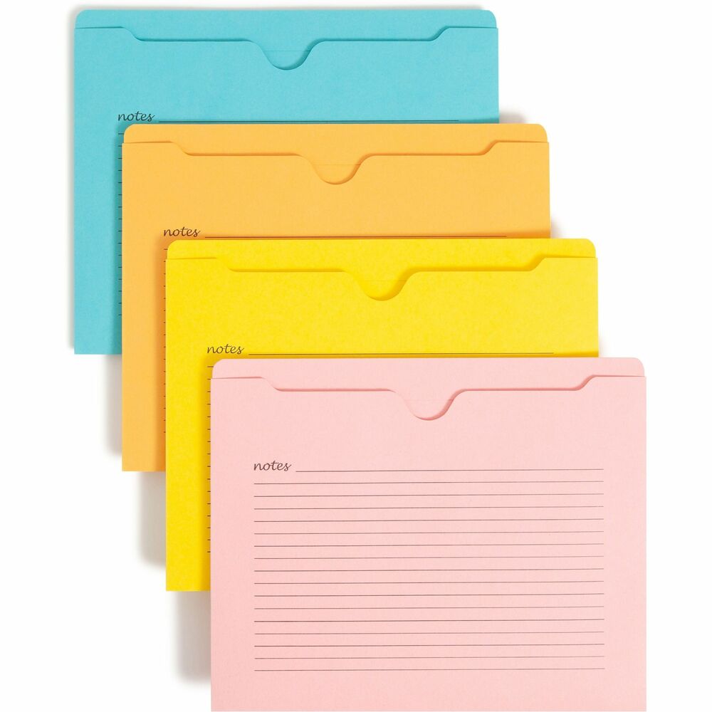 Image of Smead File Jackets, w/Note Lines, No Exp, Letter-size, 12/PK, AST