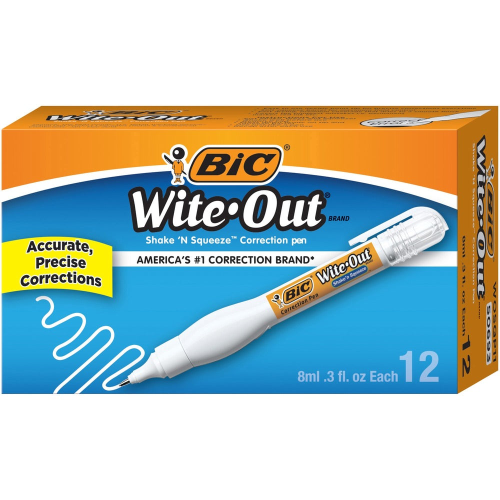 Image of Bic Correction Pen, Fast Drying, Needlept Tip, 8ml, 12/BX, WE