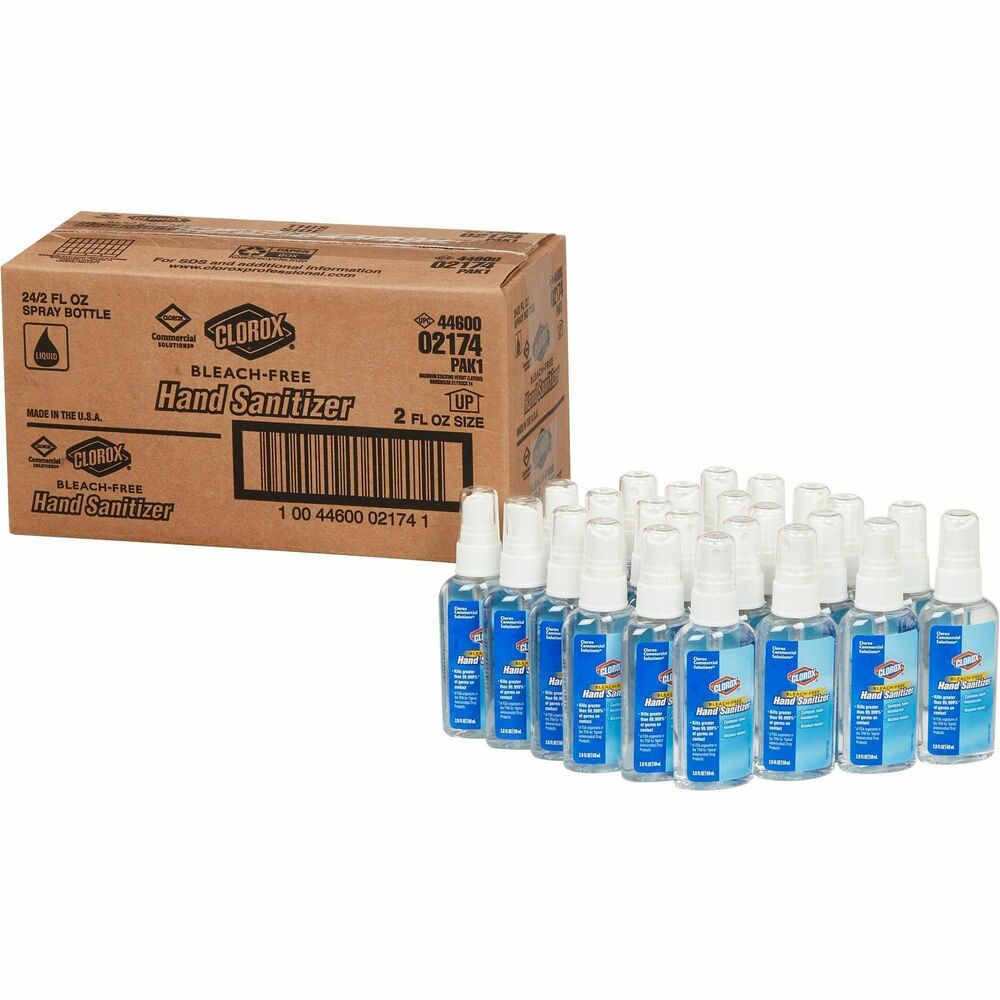 Image of Clorox Company Hand Sanitizer, Bleach-free, 2 oz. Spray Bottle, 24/CT, CL