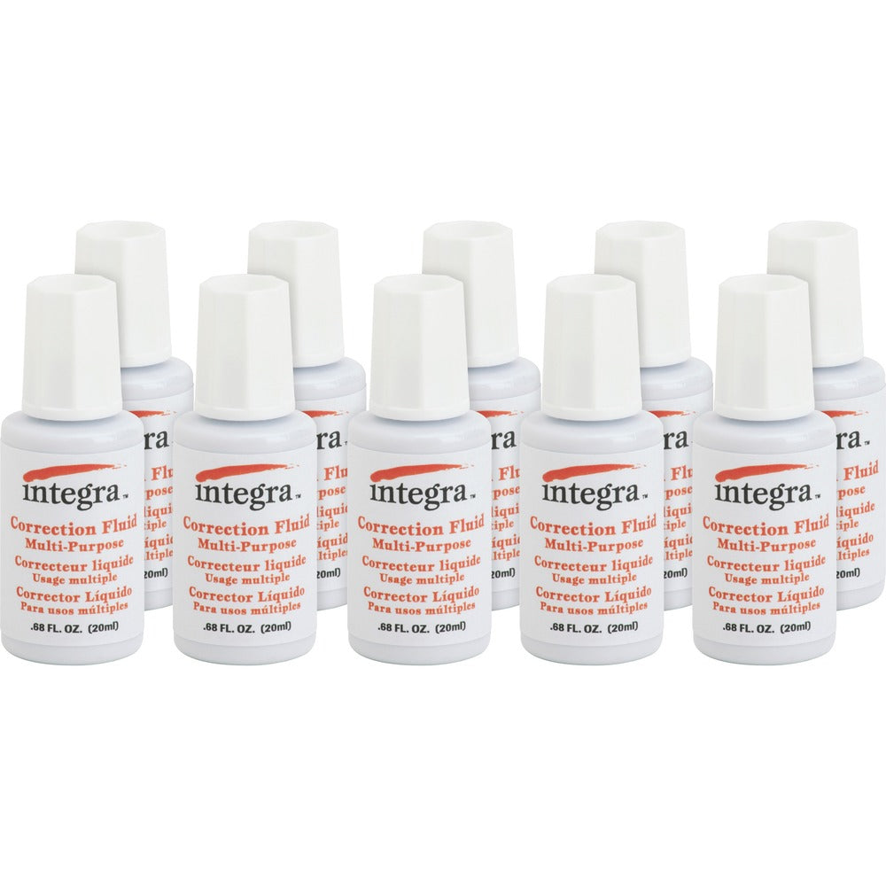 Image of Integra Correction Fluid, Multipurpose, 20ml, 10/BX, White