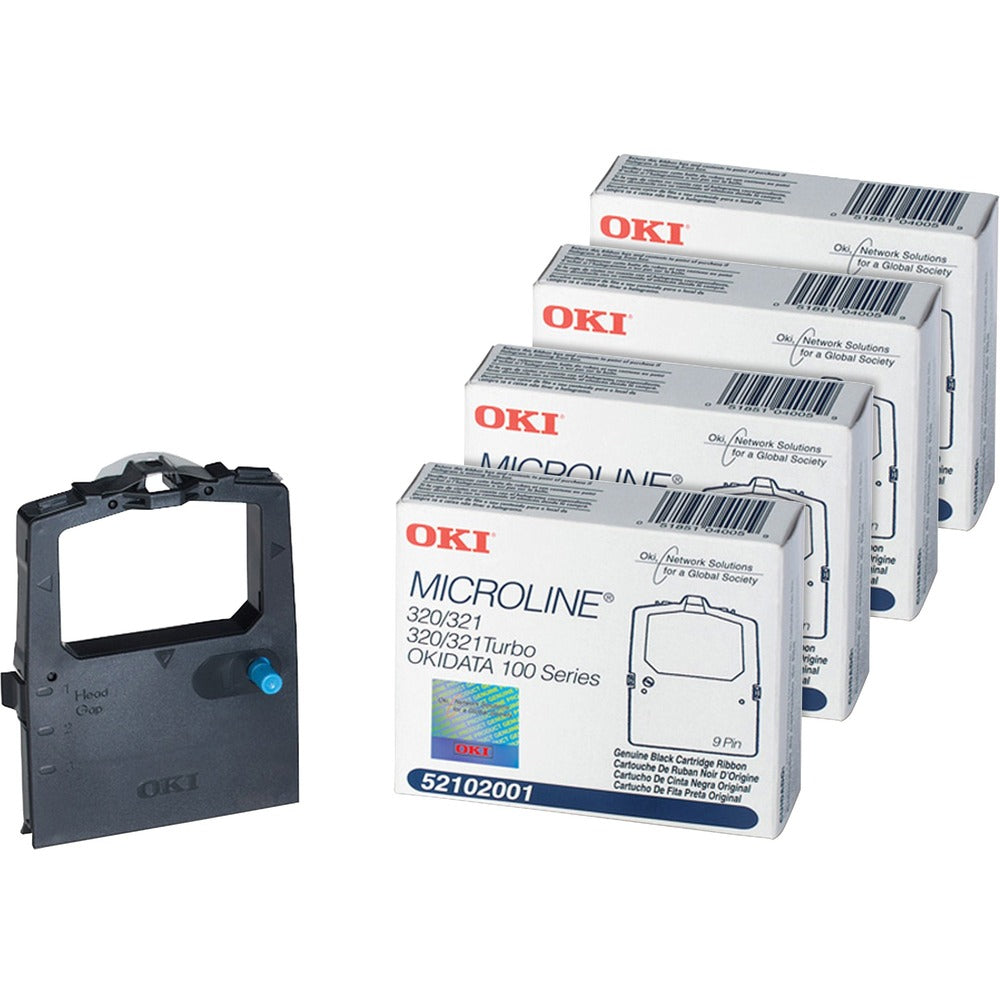 Image of OKI Matrix Nylon Printer Ribbons,F/Microline, 4/BD, Black