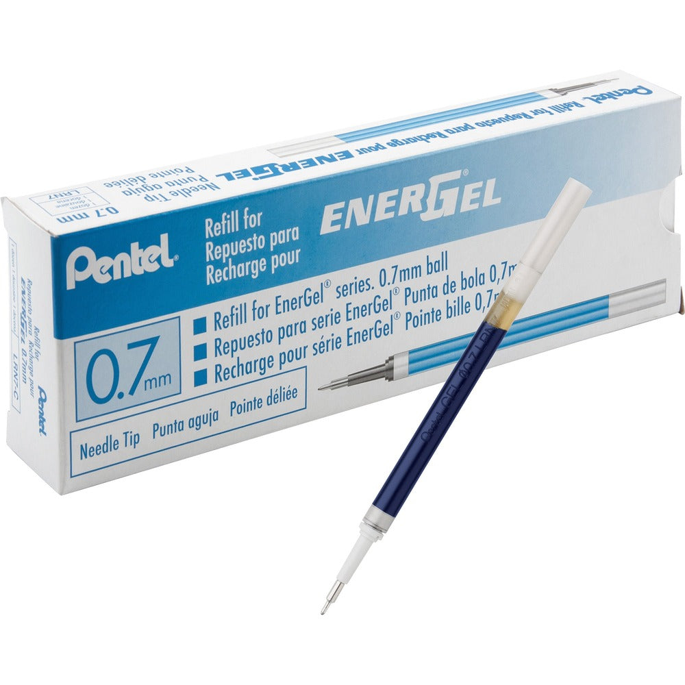 Image of Pentel Gel Pen Refills, f/EnerGel, 0.7mm, Needle Tip, 12/BX, BE Ink