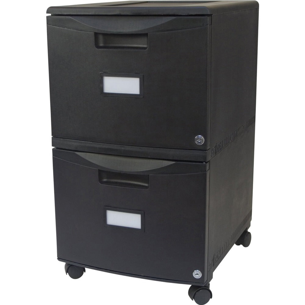 Image of Storex Industries Corporation File Cabinet,2 Drawers,Ltr/Lgl,14-3/4"x18-1/4"x25-1/2",BK