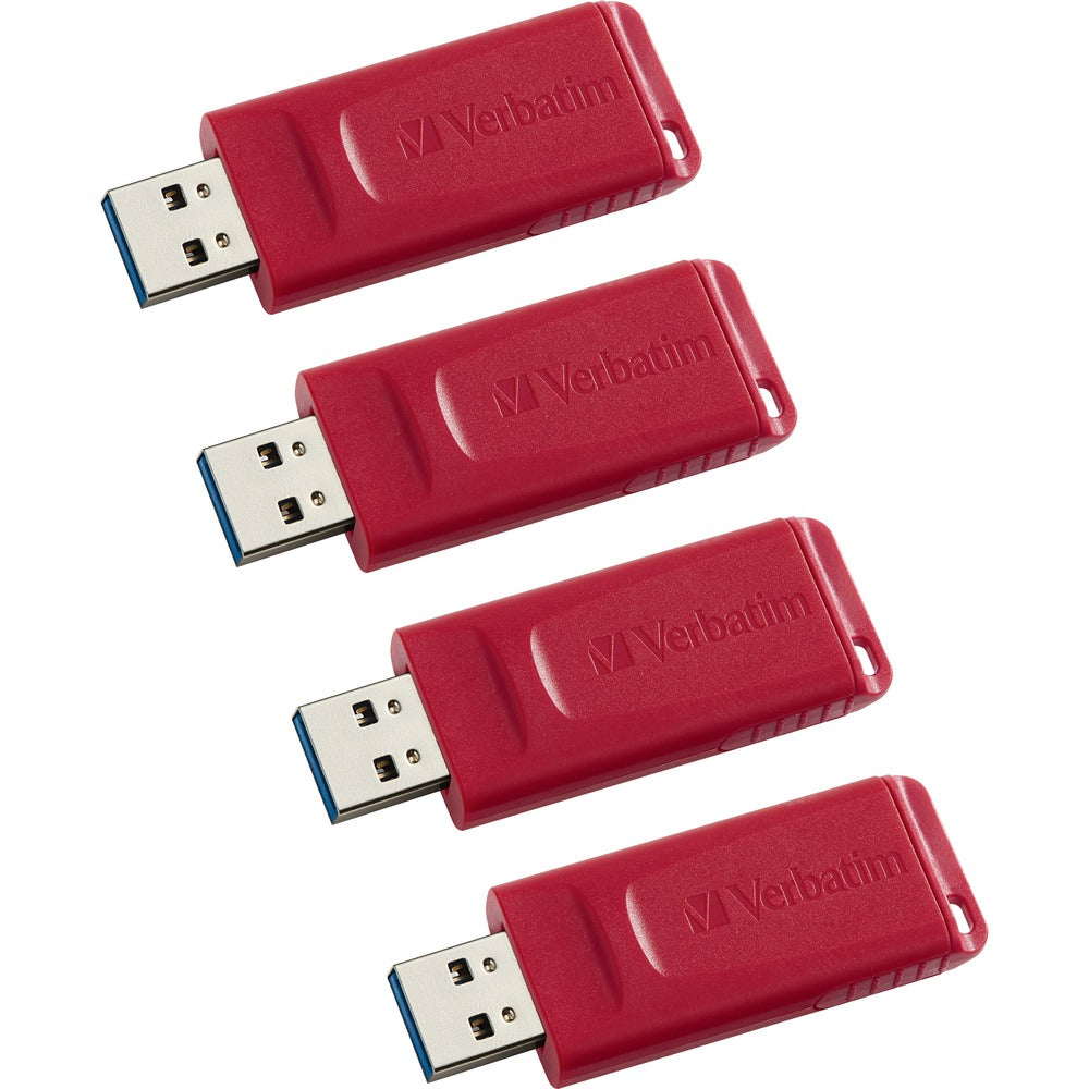 Image of Verbatim USB Flash Drives,Retractable,Security Feature,16GB,4/CT,RD