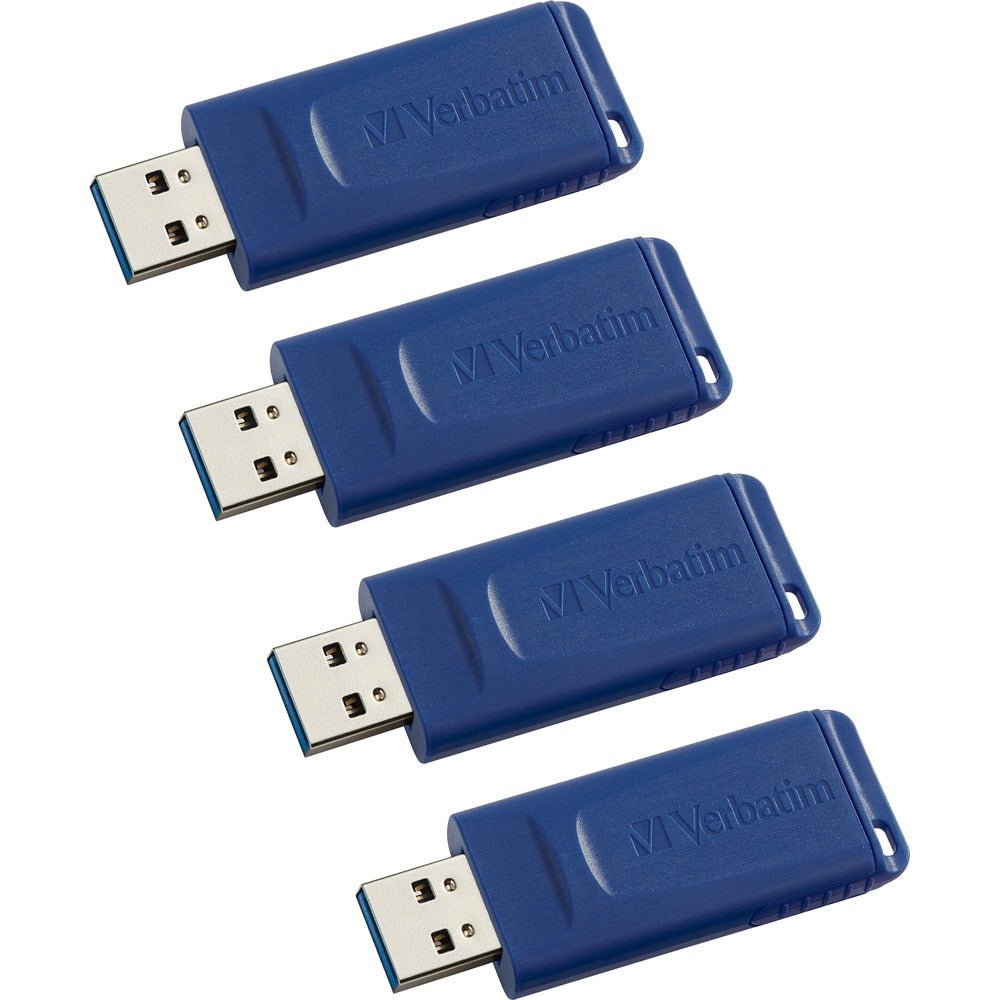 Image of Verbatim USB Drives, Capless, 16GB, 4/CT, Blue