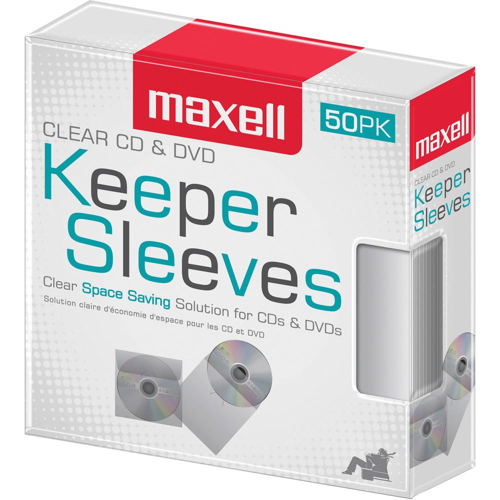 Image of Maxell Disc Sleeve, Space-Saving, 1-1/2"Wx5-1/4"Lx6-1/2"H, 50/PK,CL
