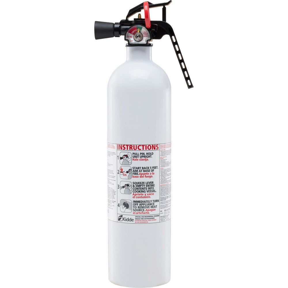Image of Kidde Fire And Safety Kitchen Fire Extinguisher, w/Metal Valve, 2.5lbs, White