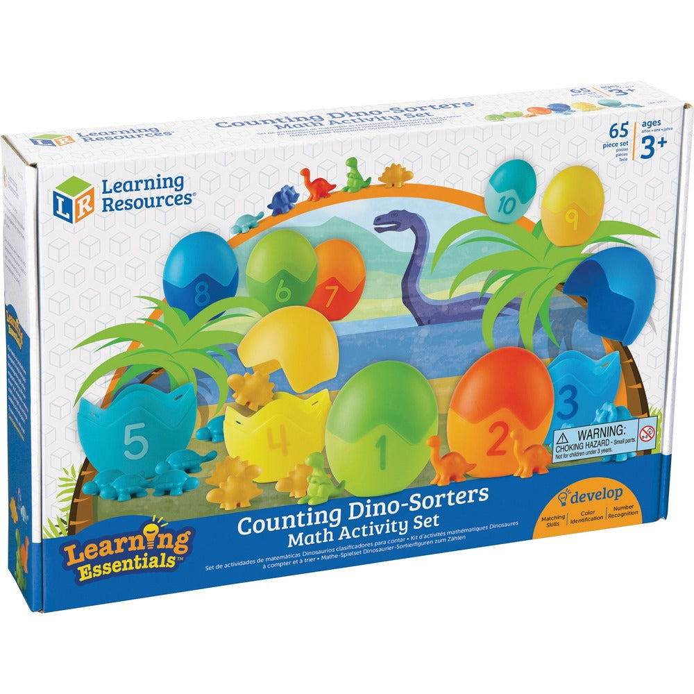 Image of Learning Resources Math Activity Set, Dino-Sorters, 3", 55 Dinos/10 Eggs, Multi