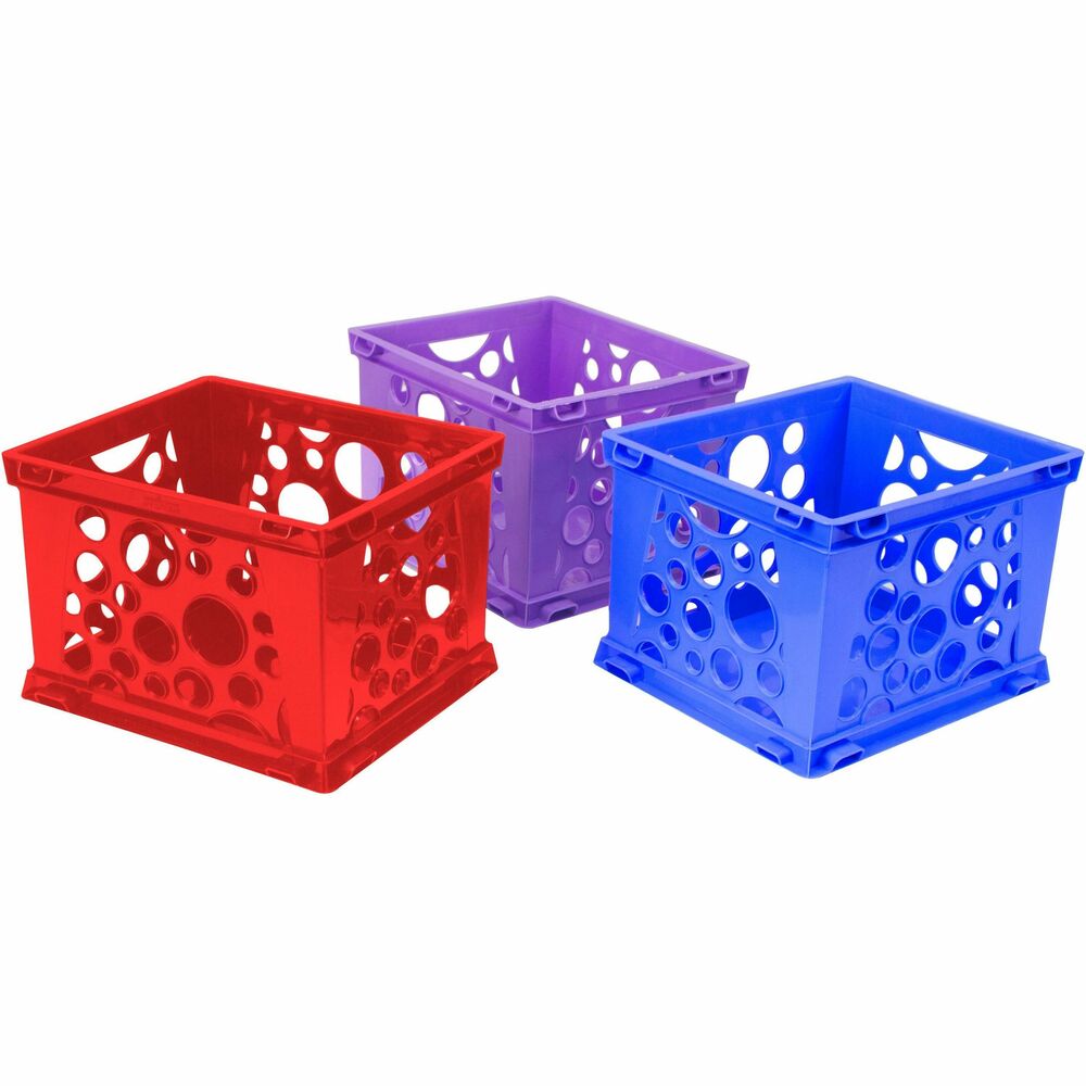 Image of Storex Industries Corporation File Crate, 14-1/4"Wx17-1/4"Lx10-1/2"H, 3/CT, Assorted