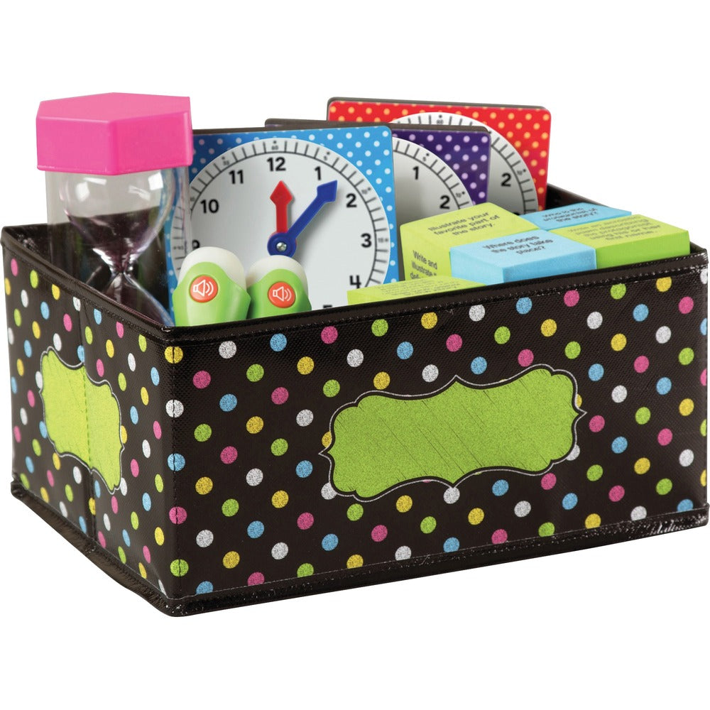 Image of Teacher Created Resources Storage Bin, Chalkboard Brights, 11"Wx8"Lx5"H, Multi