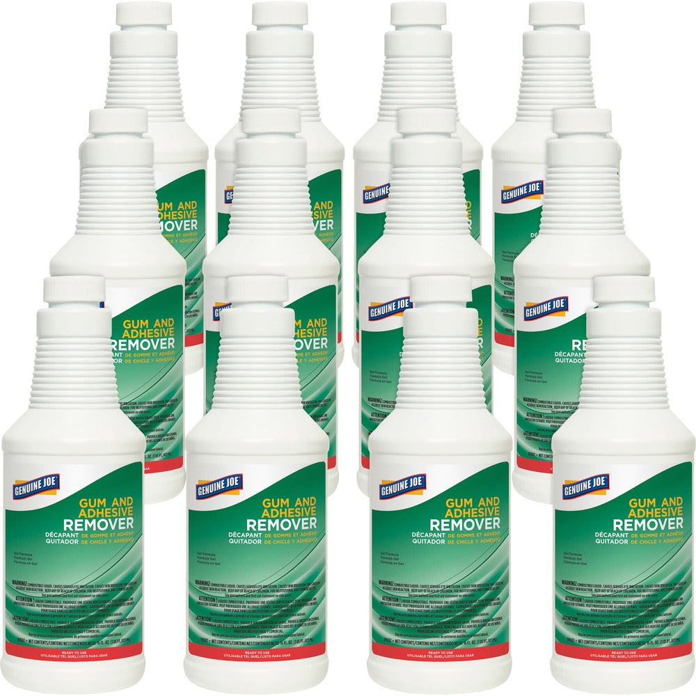 Image of Genuine Joe Gum/Adhesive Remover,Ready to Use,16 oz,12/CT,Opaque White