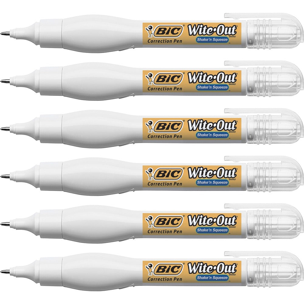 Image of Bic Correction Pen,Fast Drying,Needlept Tip,8ml,Blister,6/BX, WE