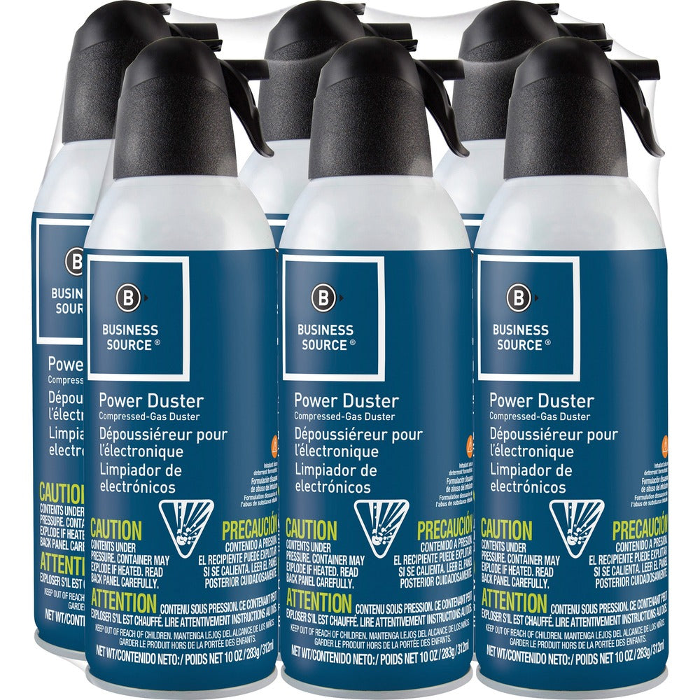 Image of Business Source Air Duster Cleaner, Moisture-free/Ozone Safe, 10 oz, 6/PK