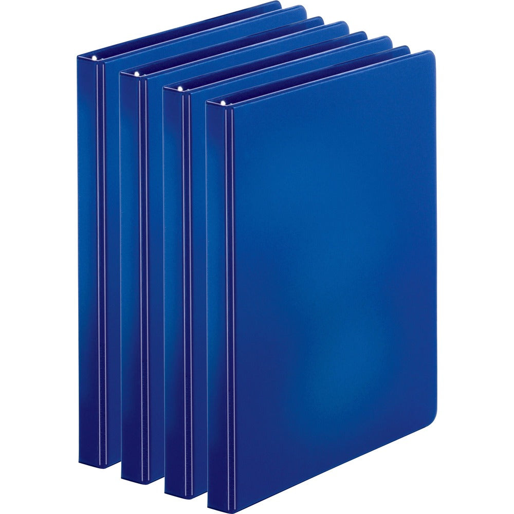 Image of Business Source Binder, Round Rings, 1/2" Cap, 8-1/2"x11", 4/BD, Dark Blue