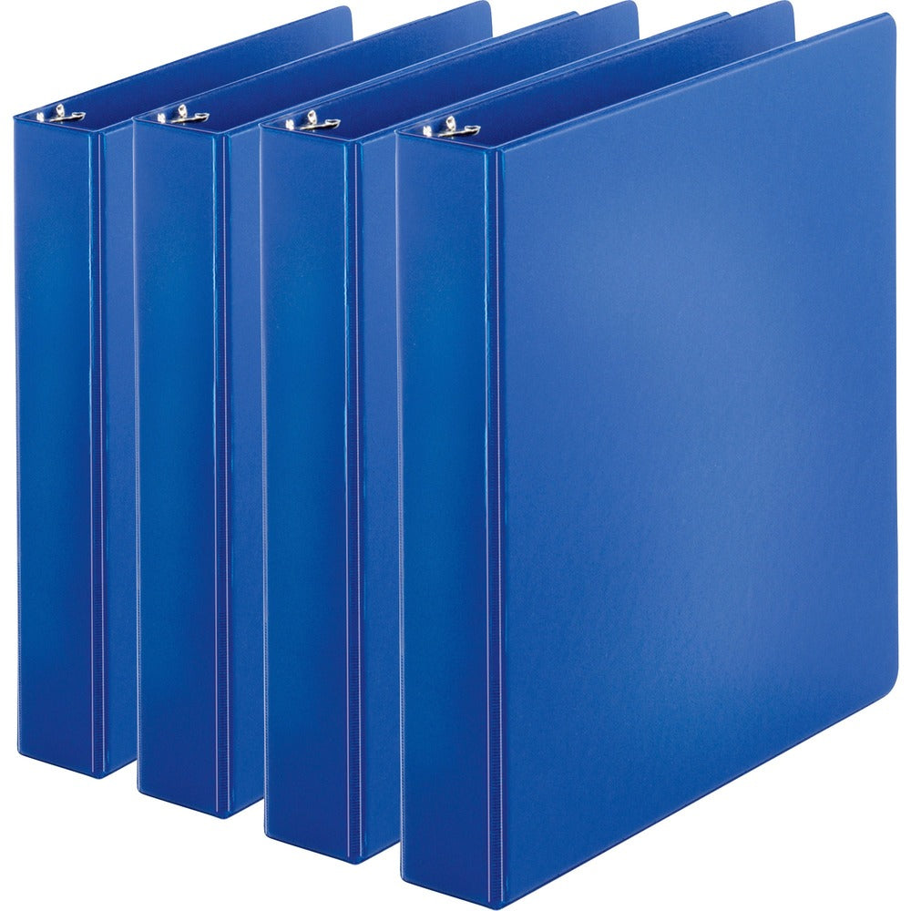 Image of Business Source Binder, Round Rings, 1-1/2" Cap, 8-1/2"x11", 4/BD, Dark Blue