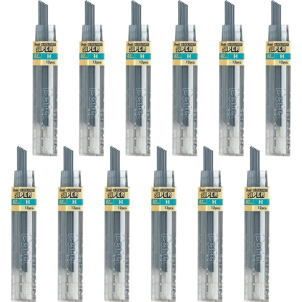 Image of Pentel Hi-Polymer Lead, 0.7 mm, Medium, H, 12/Tube, 12/BX, Black
