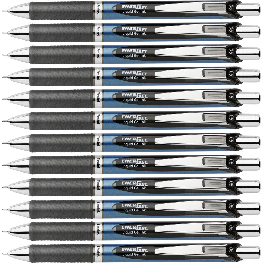 Image of Pentel Gel Pen,Retract/Refillable,Needle Tip,0.5mm,12/BX,BK Ink
