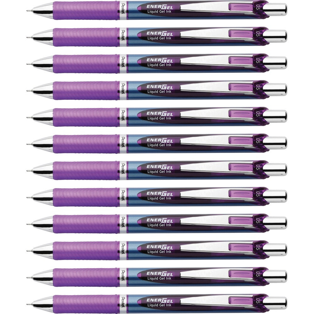 Image of Pentel Gel Pen,Retractable/Refillable,Needle Tip,0.5mm,1 DZ,VT Ink