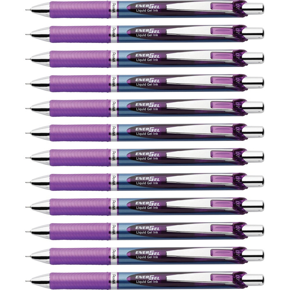 Image of Pentel Gel Pen,Retractable/Refillable,Metal Tip,0.7mm,1 DZ,VT Ink