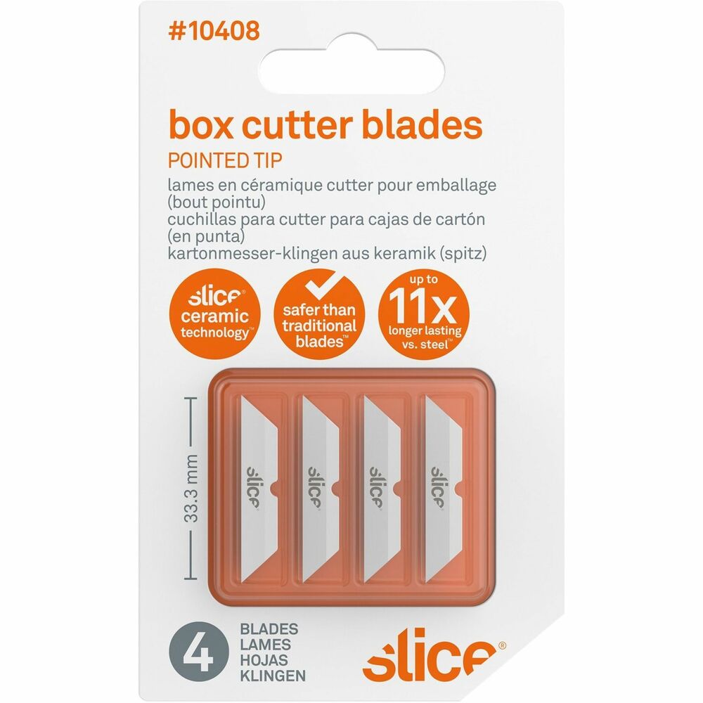 Image of Slice, Inc Ceramic Blades,Pointed Tip,Dual,1/20"x1-3/10"x1/4",4/PK,WE