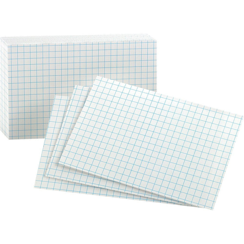 Image of Oxford Index Card, 8 Point, Grid, 3"x5", 100/Pack, White