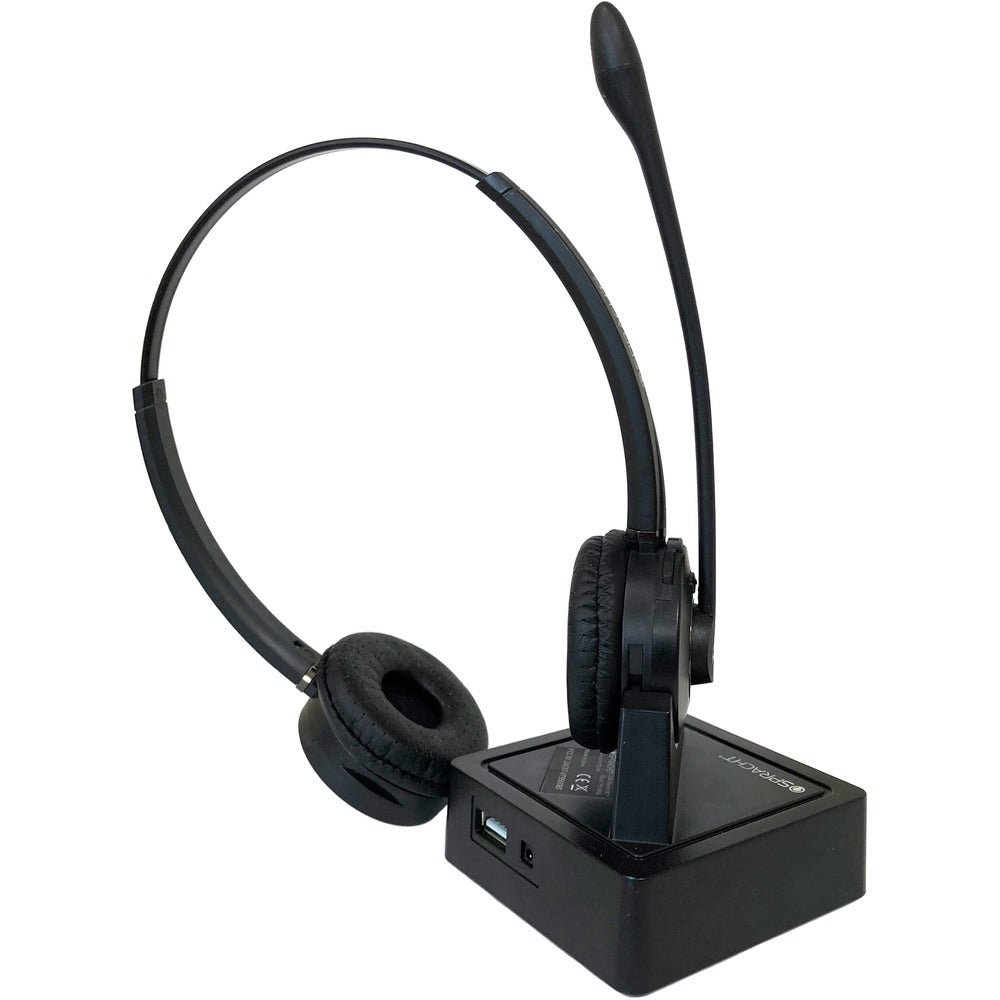 Image of Spracht Headset,w/Charging Base,Dual-Ear,Bluetooth,33' range,Black