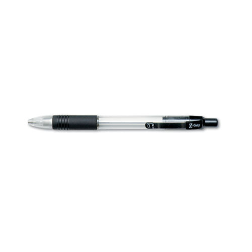 Image of Zebra® Z-Grip Mechanical Pencil, 0.5 mm, HB (#2), Black Lead, Clear/Black Barrel, Dozen